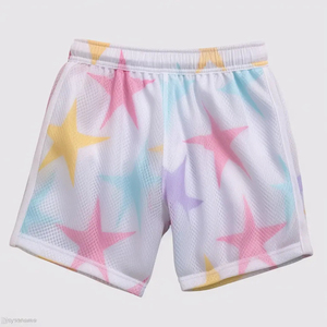 Pantalones Cortos de Baloncesto para Hombre, Doble Capa de Malla Transpirable, Tejido de Punto, Cintura Media, Cierre con Cordón, Estampado por Sublimación, Casuales - Product Image 6