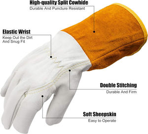 Gants de sécurité en polyéthylène résistants à la chaleur GLOWING NEON INDUSTRY, 10 pouces, entièrement texturés, 11 oz, ignifuges, durables, antidérapants - Product Image 4