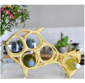 Estante de Vino Decorativo de Aluminio Dorado para Mesa Redonda, Estante de Vino Tradicional de Aluminio para Cocina y Hogar - Product Image 3