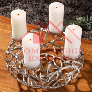 Latest Design Round Shape T-Light <b>Candle</b> <b>Holder</b> for Table Centerpieces Latest Design Antique Silver Birds Nest <b>Candle</b> Pillar - Product Image 3
