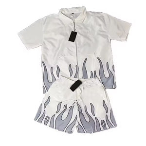 Nouvel ensemble deux pièces coupe-vent streetwear pour homme : chemise légère en polyester et short en nylon avec logo personnalisé 2026 - Product Image 2