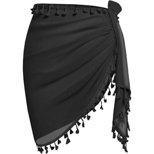 Women Tassel Beach <b>Sarong</b> <b>Wrap</b> Skirt Summer Swimsuit Cover Up Lightweight Swimwear - Product Image 1