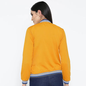 Abrigo Largo de Béisbol Universitario para Mujer, Hecho a Medida, de Alta Calidad, Cuerpo de Lana Negra, Mangas Doradas Antiguas, Estilo Universitario - Product Image 2