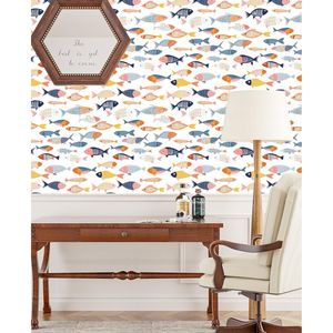 Papel Tapiz Vintage Boho con Hojas, Mural Floral Blanco Autoadhesivo Removible, Vinilo Impermeable para el Hogar - Product Image 5