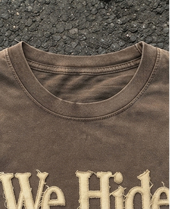 Camiseta de Manga Larga para Hombre, Estilo Casual, Cuello Redondo, Bordado Distressed, Corte Regular, Lavado Ácido, Estilo Hip Hop - Product Image 3