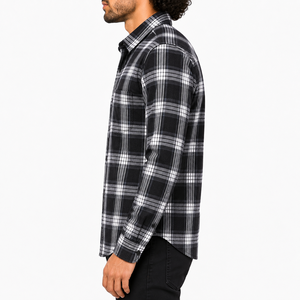 Camisa de Franela a Cuadros de Algodón para Hombre, Fabricación Personalizada OEM, Suave y Cómoda, Talla Grande - Product Image 3