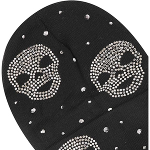 OEM Black Rhinestone Knit Beanie Hat Women <b>Men</b> Winter Cuffed <b>Cap</b> Ribbed Soft Warm Streetwear Custom Logo Hat - Product Image 3