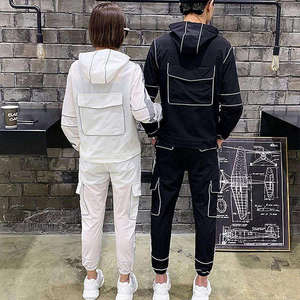Wholesale 2024 Reflective Windbreaker Set Men Women Couple Luminous Hooded Tracksuit Custom <b>Hip</b> Hop Streetwear Sport Suit Casual - Product Image 3