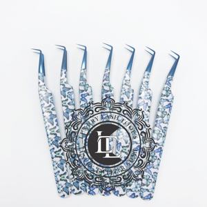 แหนบเคลือบกระดาษผีเสื้อจุดสีน้ำเงิน90องศา9มม. ทำด้วยมือสแตนเลสด้ามจับเรียบ - Product Image 5