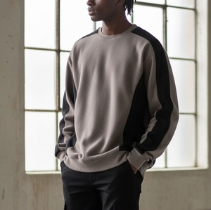 Men's Oversized Crew Neck Sweatshirt With Flame Brand Print <b>Raglan</b> Sleeve Cotton French Terry Pullover Casual Autumn Wear - Product Image 3