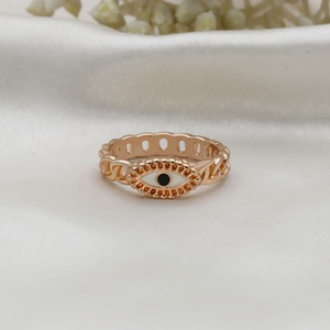 Gold Plated Vintage 925 Sterling Silver Fashion <b>Evil</b> <b>Eye</b> <b>Ring</b> Demon <b>Eye</b> Finger <b>Ring</b> Cool Luxury <b>Ring</b> For Women Jewelry Gift - Product Image 2