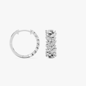 0.567CTW Lab Grown Diamond <b>Floral</b> Vine <b>Hoop</b> Earrings 14K White Yellow Rose Gold HIPHOPSTAR Brand IGI Certified Trendy Women's - Product Image 4