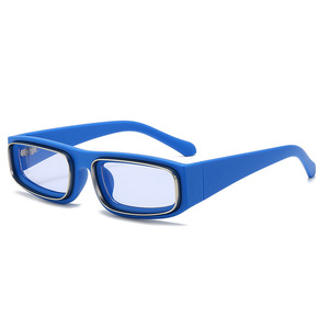 Lunettes de soleil tendance à monture carrée avec finition texturée, élégantes et prêtes pour les photos, protection UV transfrontalière - Product Image 5