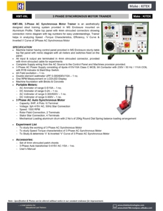 Electrical Machine <b>Trainer</b> Electric Powered Educational Equipment Kitek (Aluminium <b>ABS</b> Plastic Model KMT-01 128x64x108 - Product Image 2