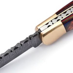 Custom Pocket Folding Knives Damascus Pattern <b>Steel</b> Blade Handmade Bone Handle Polished Metal Bolster for <b>Outdoor</b> Hunting - Product Image 4