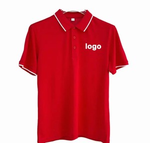 Chemises pour hommes de qualité supérieure en polyester/coton tricoté, unies, à séchage rapide, respirantes, avec logo personnalisé sur le devant, manches courtes, style sportif, vente en gros - Product Image 5