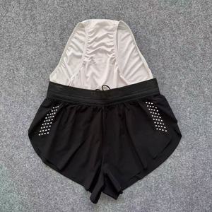 Women's Solid Color Knitted Sport Shorts Mid <b>Waist</b> <b>Elastic</b> Quick Dry Regular Fit Pink Green Black - Product Image 3