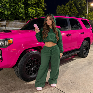 Wholesale 400gsm <b>brushed</b> fleece womens tracksuit heavyweight womens tracksuit matching set for retailers - Product Image 2