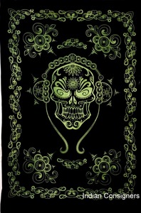 ผ้าแขวนผนังผ้าฝ้ายขนาดเล็ก ผ้าคลุมโต๊ะ 40x30 นิ้ว โปสเตอร์ทำมือ หลายสี โดยผู้ส่งสินค้าชาวอินเดีย - Product Image 5