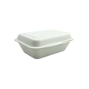 Conteneur Clamshell en Bagasse au Design Exclusif pour Solutions d'Emballage Alimentaire Chaud et Froid 9x6 Pouces Biodégradable pour Services de Restauration au Bureau - Product Image 1