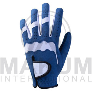 Gants de golf en microfibre bleue, respirants, à doigts entiers, unisexes, fermeture à enfiler - Product Image 2