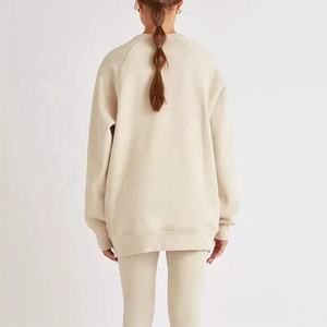 Sudadera de cuello redondo para mujer OEM ODM, moderna, oversize, de algodón y felpa, para primavera, estilo casual deportivo, moda urbana. - Product Image 5