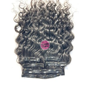 Deep <b>Curly</b> Indian Remy Machine Double Weft Clip-In Human Hair <b>Extensions</b> for All Colors and Perm - Product Image 5