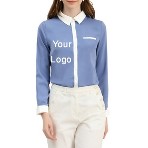 เสื้อเชิ้ตแขนยาวลำลองสีทึบสำหรับผู้หญิง/สุภาพสตรีจาก BD 2023ล่าสุด - Product Image 1