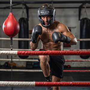 Casque de boxe de luxe respirant avec fermeture auto-agrippante, en cuir, pour sparring, protection intégrale du visage, casque de combat MMA - Product Image 5