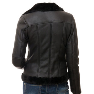 Blouson de moto en cuir véritable pour femme, logo personnalisé, vêtements de motard, fournisseur OEM, style motard hiver, couleur unie - Product Image 2