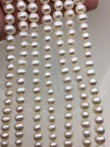 ไข่มุกน้ำจืดสีขาวธรรมชาติ AA Plus ขนาด 6-7 มม. รูปทรงมันฝรั่ง เงางาม คุณภาพสูง ร้อยเป็นเส้น สำหรับทำเครื่องประดับ ขายส่งจำนวนมาก กำลังเป็นที่นิยม - Product Image 2