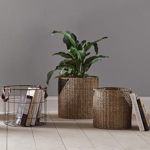 Panier de rangement en jonc de mer écologique fait main, tressé naturellement, organisateur de maison, taille personnalisée, style rustique rond Vietrustic, prix d'usine - Product Image 6