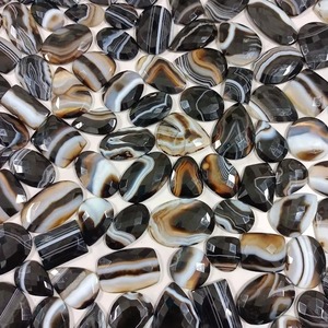 Agate rayée de qualité supérieure, cabochon de pierre précieuse semi-précieuse, pierres taillées et facettées - Product Image 2