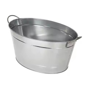 High Grade Metal Ice Beverage Tub Stainless Steel Party Cooler <b>Bucket</b> Wine Beer Chiller Tub Bar Serving Use - Product Image 6