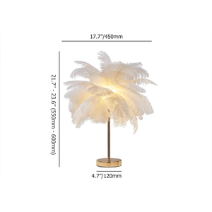 Loftus Art Deco oro USB ricarica lampada da scrivania portatile con piuma bianca e funzione dimmerabile - Product Image 5