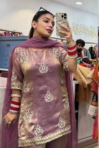 Heavy Fendy <b>Silk</b> Material Salwar Kameez with 5mm Sequence Embroidery Work Inner Micro Cotton Traditional Wedding Wear - Product Image 2