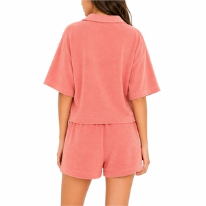 Women High Quality Two Piece <b>Set</b> Short Sleeve Shirt And Shorts Soft Summer Lounge Wear Comfortable Custom design Polo Shirt <b>Set</b> - Product Image 2