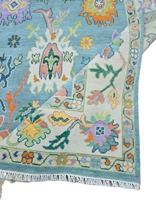 Alfombra Oushak anudada a mano de lana de alta calidad, nuevo diseño, 8x10, Rectangular, corredor antiguo, alfombra abstracta baja para sala de estar, algodón - Product Image 5