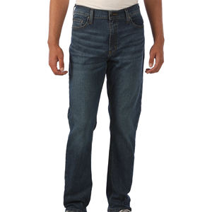 Pantalones Vaqueros de Mezclilla de Algodón para Hombre, Lavado Oscuro, Corte Recto, Peso Medio, Casuales - Product Image 2