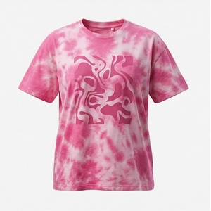 Camisetas de compresión elásticas de manga larga con cuello redondo y estampado tie-dye para mujer, ajustadas, de verano, al por mayor - Product Image 1