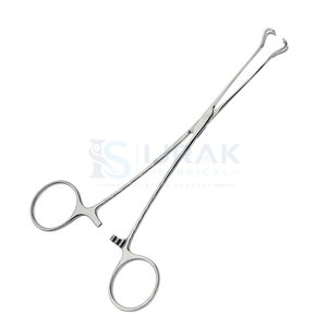 Pince à tissus Allis courbée en acier inoxydable, instrument médical manuel pour échantillons chirurgicaux - Product Image 1