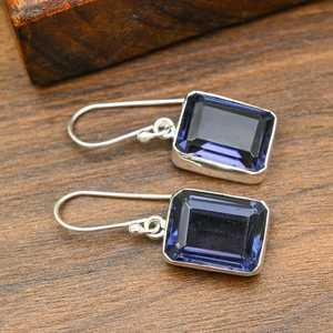 Pendientes únicos con piedras preciosas de iolita, plata de ley 925, hechos a mano, joyería espiritual atractiva, pendientes para mujer, regalo para el Día de Acción de Gracias - Product Image 6