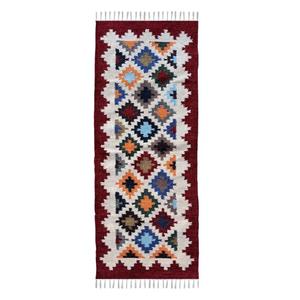 Alfombra de algodón de seda larga tejida a mano de 2x6 pies para rutinas de suelo de yoga o corredores de cabecera - Product Image 5