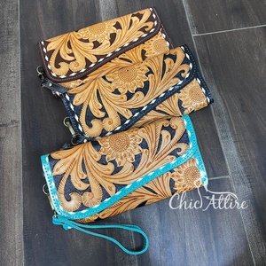 Nuevo Bolso de Mano de Cuero con Diseño de Girasol para Mujer, Cartera Larga Occidental de Alta Calidad y Elegante para Efectivo y Tarjetas de Crédito - Product Image 1