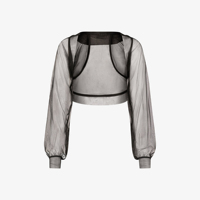 Boléro court en maille transparente sexy pour femme, tricoté, coupe ajustée, manches longues, ouvert sur le devant, haute qualité, tendance