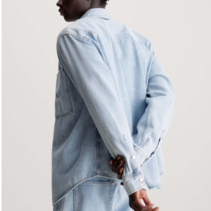 Camisas de mezclilla casuales de hombre al por mayor, personalizadas, de manga larga, con botones, de color liso, estilo streetwear para fiestas de otoño - Product Image 2