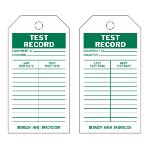 Étiquettes d'inspection flexibles Brady pour les dossiers de sécurité des équipements - Product Image 2