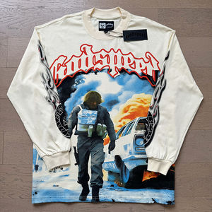 เสื้อยืดแขนยาวคู่รักผ้าฝ้ายคุณภาพสูงแบบใหม่สำหรับฤดูใบไม้ร่วง สวมใส่สบาย ระบายอากาศได้ดี ลายพิมพ์ถัก  แบบยูนิเซ็กส์ - Product Image 4