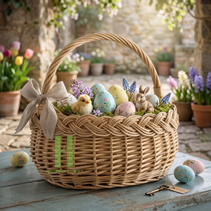 Wholesale Best Price <b>Woven</b> <b>Baskets</b> With Handle Customize Sizes Variety Colors For Easter Decorations Gifts Made In Vietnam - Product Image 3