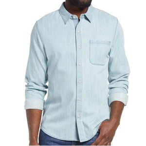 เสื้อเชิ้ตยีนส์ผ้ายีนส์สีดำฟอกสไตล์วินเทจสำหรับผู้ชายรุ่นล่าสุดปี 2026 ผ้ามีความยืดหยุ่นพร้อมกระเป๋าคู่ ผลิตโดย Cumbre Sports - Product Image 6